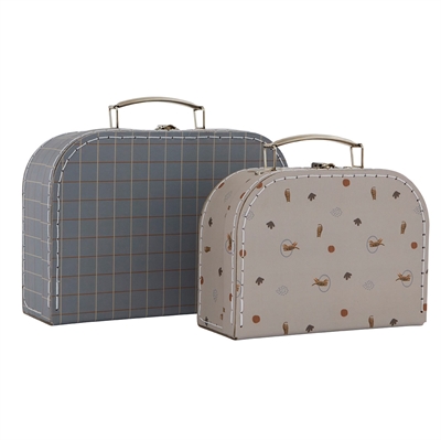 OYOY Mini Suitcase Tiger / Grid Set of 2